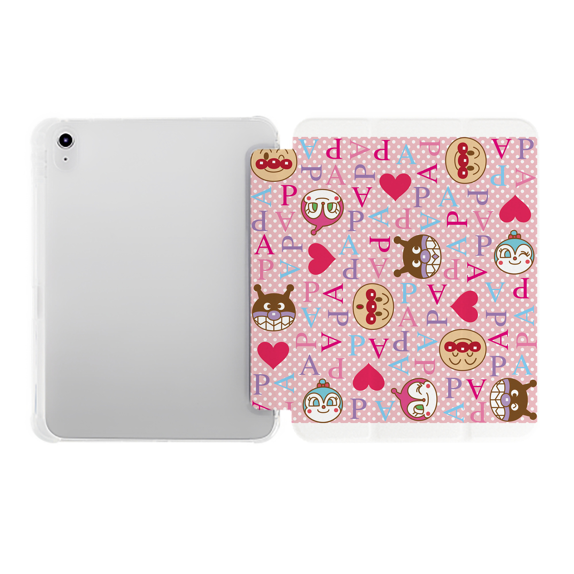 （画像用） アンパンマン Anpanman IPad ケース ペン収納付き 三つ折りスタンド PUレザー×シリコン 対応機種9.5/10.5/10.9インチ
